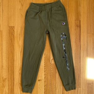 EUC! Champion Olive Green Elastic Waistband Fleece Joggers, Medium